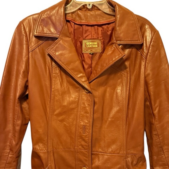 Vintage Leather Belted Jacket as is - Picture 2 of 8